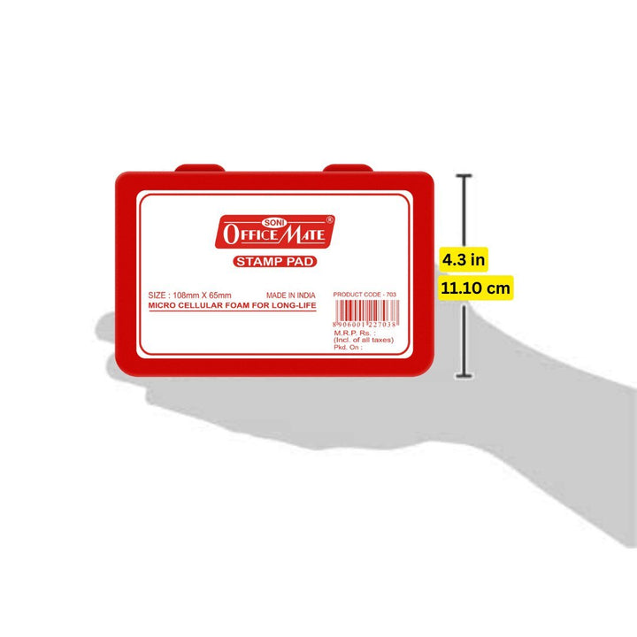 Soni Officemate Stamp Pad - SCOOBOO - 703-Red - Stamp & Pads