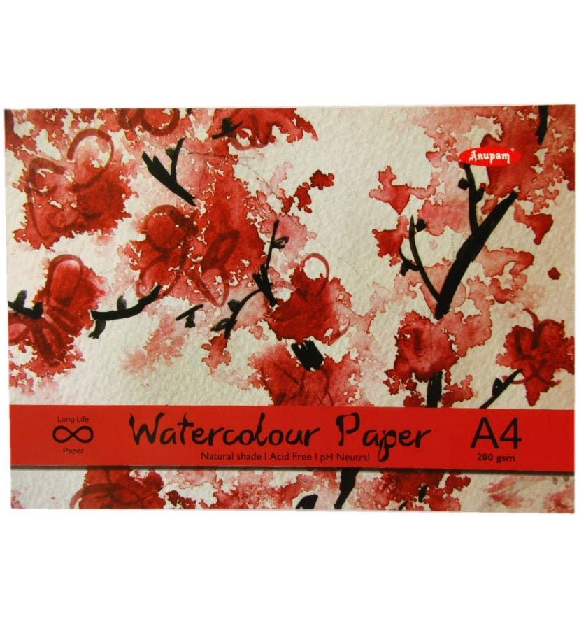 Anupam Water Colour Paper, 200 GSM, 20 Sheets - SCOOBOO - Watercolour Pads & Sheets