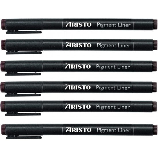 Aristo Pigment Liner 0.05mm Set of 6 Pens. SCOOBOO Aristo