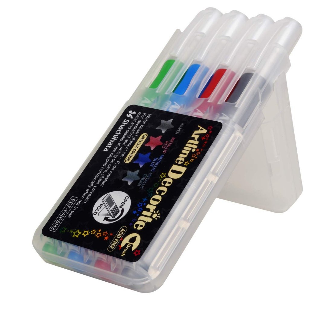 Artline Decorite Metallic Pearl Brush Markers - SCOOBOO - Brush Pens