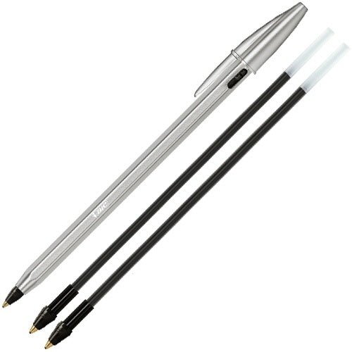 BIC Crystal Renew+2 Refill 1.0mm Black Ballpoint Pen - SCOOBOO - CRBLK-3P - Ball Pen
