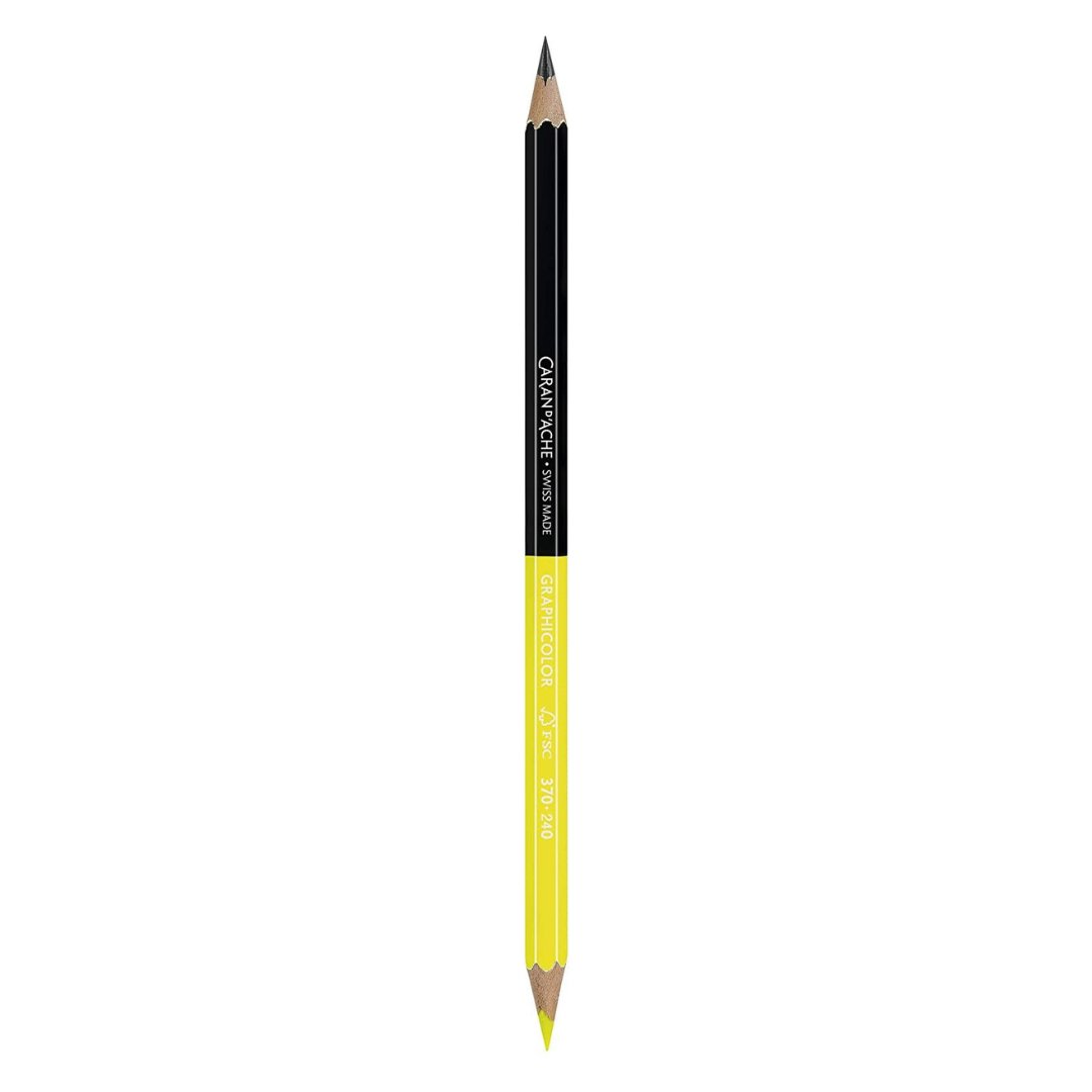 Caran d'ache Graphicolor 2pc Double Sided Pencils Graphite-Red & Fluorescent Yellow - SCOOBOO - 370.372 - Pencils