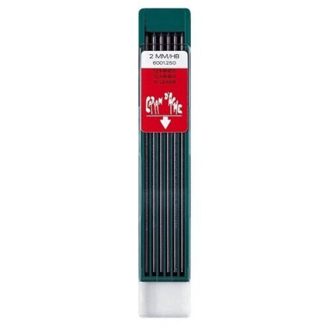 Caran d'ache Graphite Leads 2 mm HB (Pack of 12) - SCOOBOO - 6001.250 - Pencil Lead & Refills