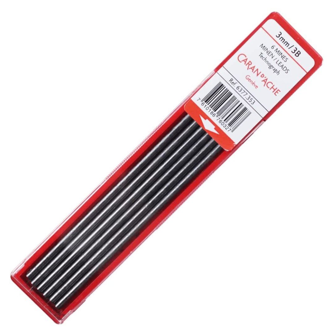 Caran d'ache Technograph Graphite 3 mm HB Leads (Pack of 6) - SCOOBOO - 6377.353 - Pencil Lead & Refills