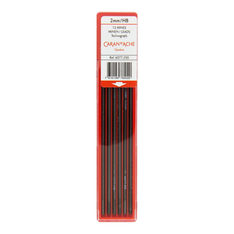 Caran d'ache Technographite Leads 2 mm (Pack of 12) - SCOOBOO - 6077.250 - Pencil Lead & Refills