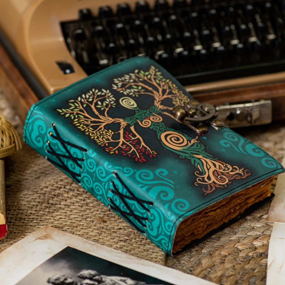 Craft Junky Vintage Leather-Bound Diary Journal with Mother of Earth Print - SCOOBOO - journals