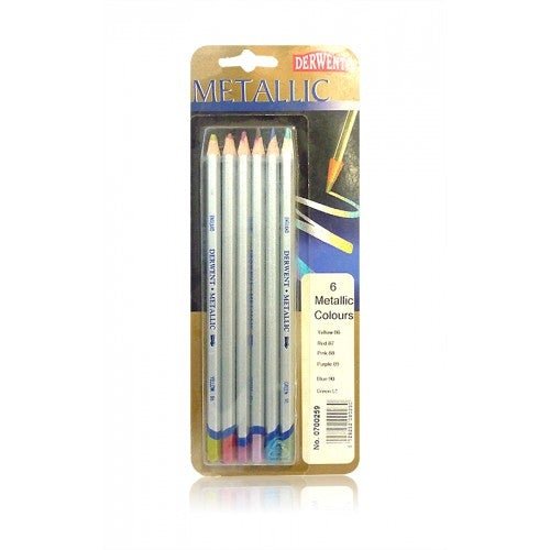 Derwent Professional Metallic Colored Pencils- Pastel Colors, Set of 6