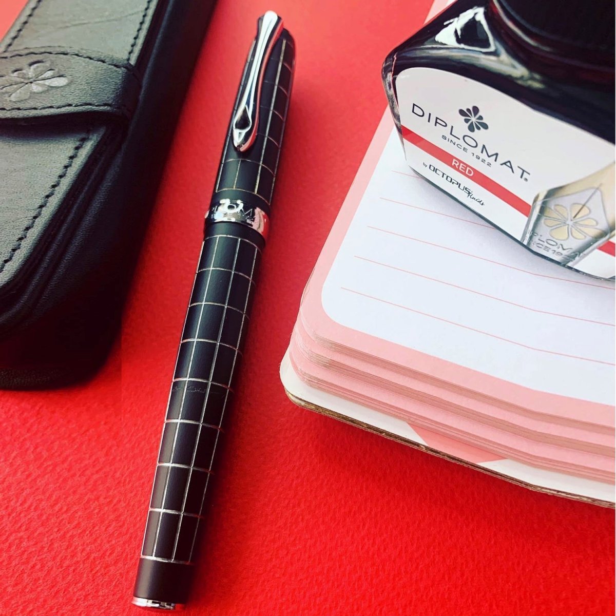 Diplomat Excellence A Plus Rhomb Guilloche Lapis Black Roller Ball Pen D40101030 - SCOOBOO - DP_D40101030_EXC_A_RH_GUI_LPBLK_RB - Roller Ball Pen