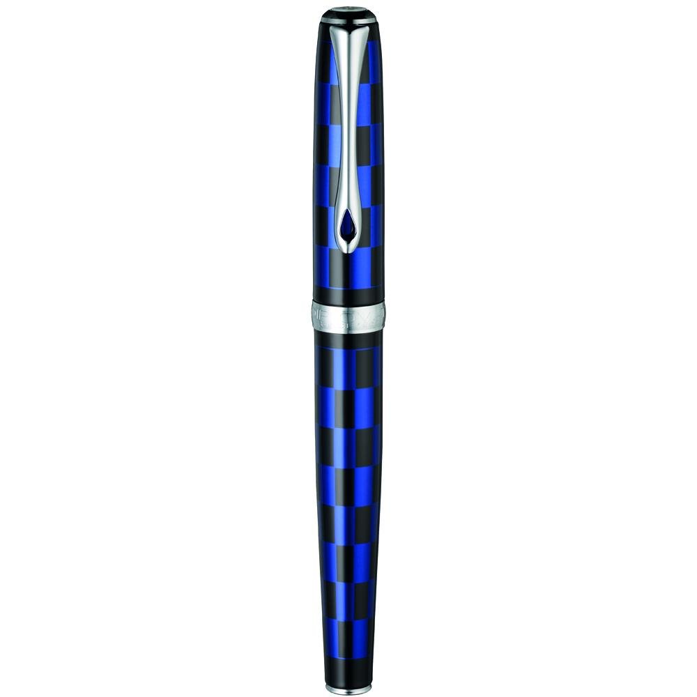 Diplomat Excellence A Plus Rome Black Blue Fountain Pen - SCOOBOO - DP_D40103025_EXC_A_RM_BLK_BLU_FPM - Fountain Pen