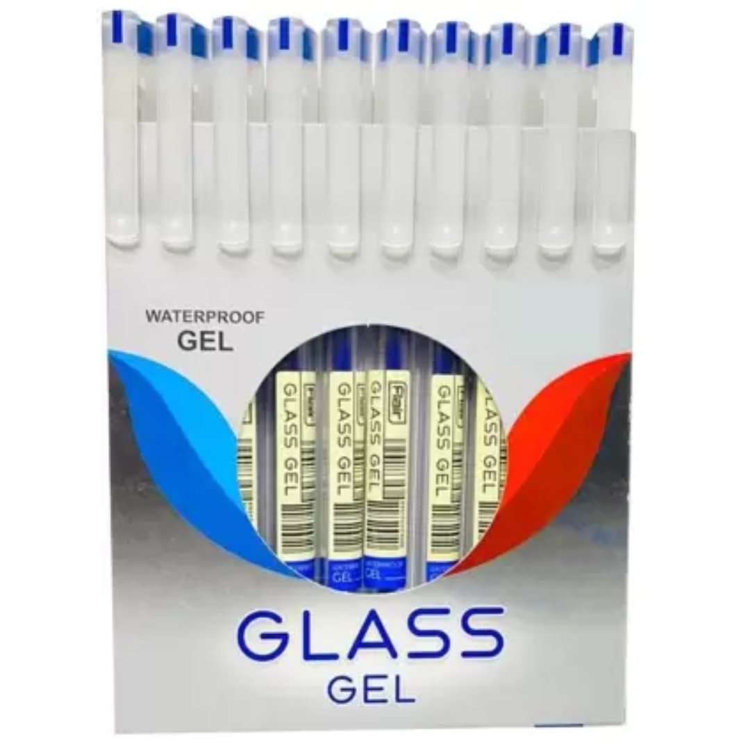 Flair Glass Gel Pen Waterproof Pack Of 10 Blue SCOOBOO Flair flair-glass-gel-pen-waterproof-pack-of-10-blue-scooboo-flair