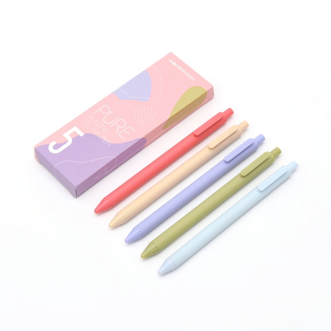 Kaco Pure Macaron Gel Pens - Set of 5 - Assorted colours 0.5mm - SCOOBOO - Pure-Mornadi I - Gel Pens