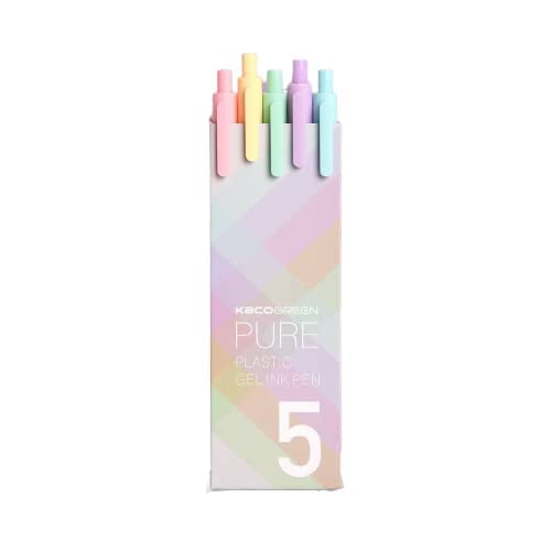 Kaco Pure Macaron Gel Pens - Set of 5 - Assorted colours 0.5mm - SCOOBOO - Pure-Morandi II - Gel Pens