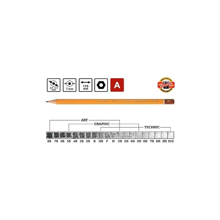 Koh-I-Noor Graphite Pencils - SCOOBOO - Sketch pencils