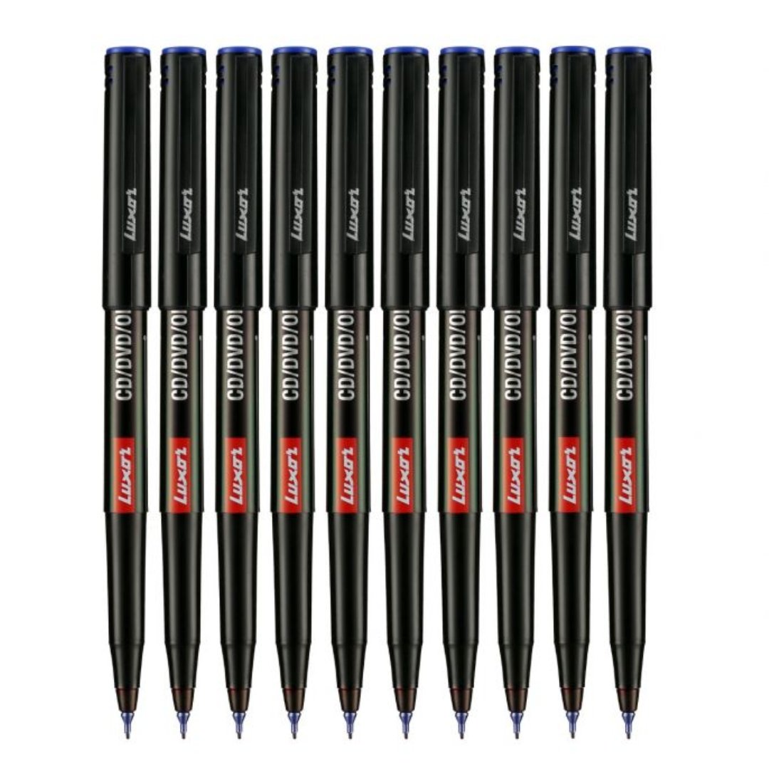 Luxor CD/DVD/OHP Marker Pack Of 10 - SCOOBOO - 9000028051 - Fineliner