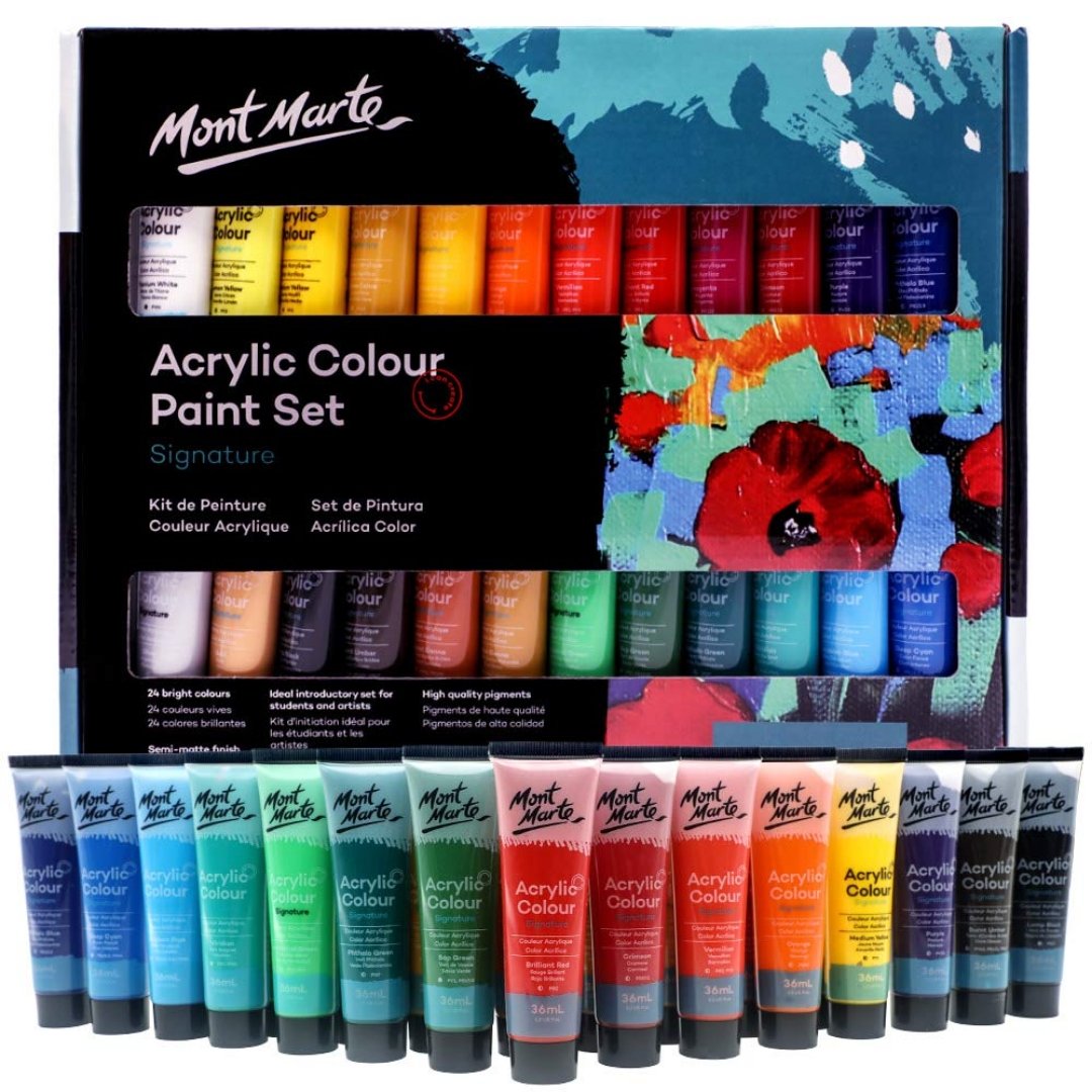 Mont Marte Acrylic Colour Paint Set Signature Pack Of 48 - SCOOBOO - Mont  Marte