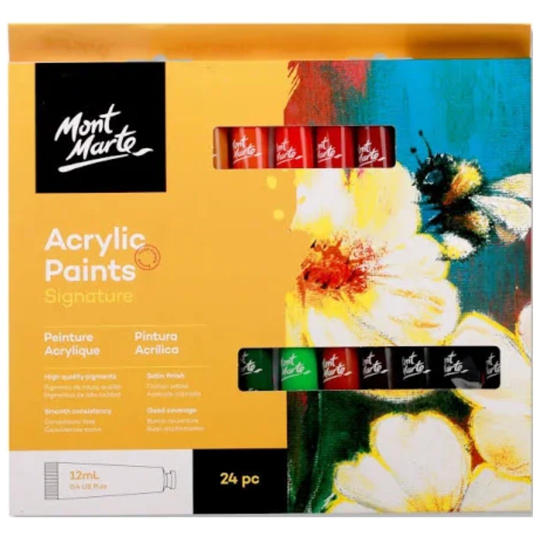 Mont Marte Acrylic Colour Paint Set Signature Pack Of 48 - SCOOBOO - Mont  Marte