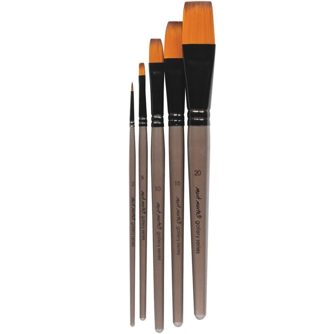 Mont Marte Gallery Series Acrylic Brush Set - SCOOBOO - BMHS0016 - Paint Brushes & Palette Knives
