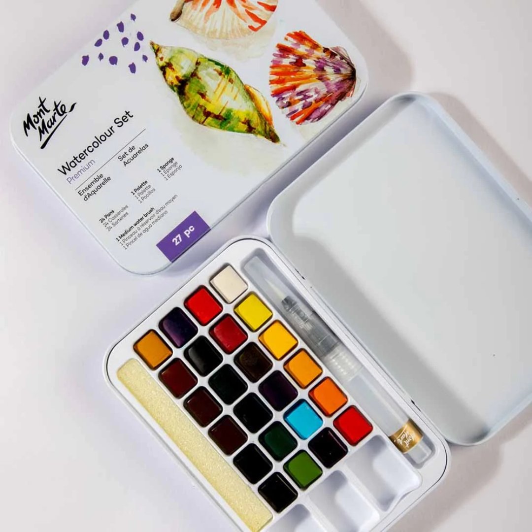 Mont Marte Watercolor Paint Set Of 27 - SCOOBOO - PMHS0067 - Water Colors