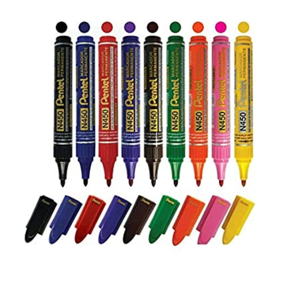 Pentel X-Tra Large PERMANENT MARKER 5PC SET (5CLR-1/FPVGE) - SCOOBOO - N400-450 - Permanent Markers