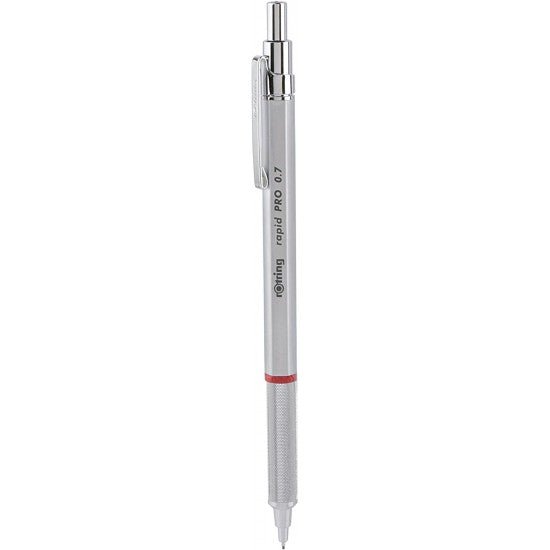 Rotring Rapid Pro 0.7mm HB Lead, Silver Metal, Mechanical Pencil With
