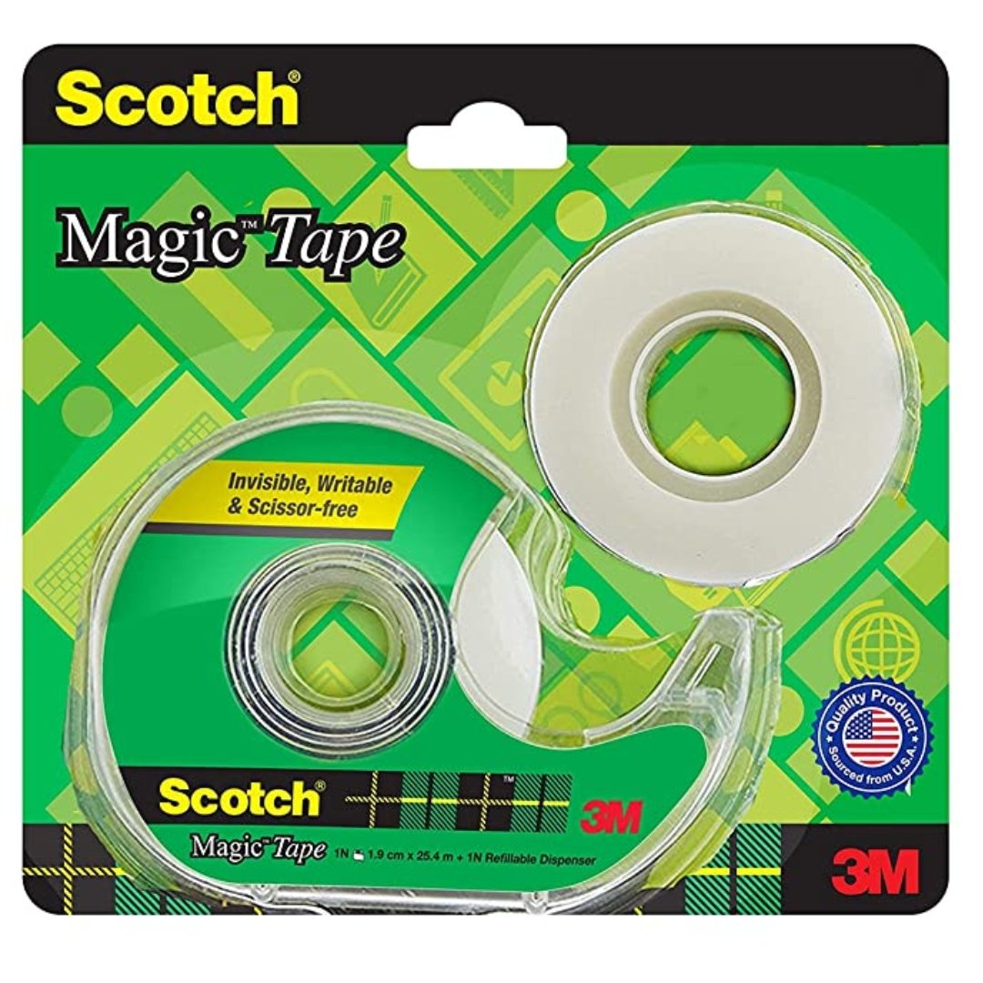 3M Scotch Magic Tape, 3 Core, 3/4 x 2592 - 2 pack