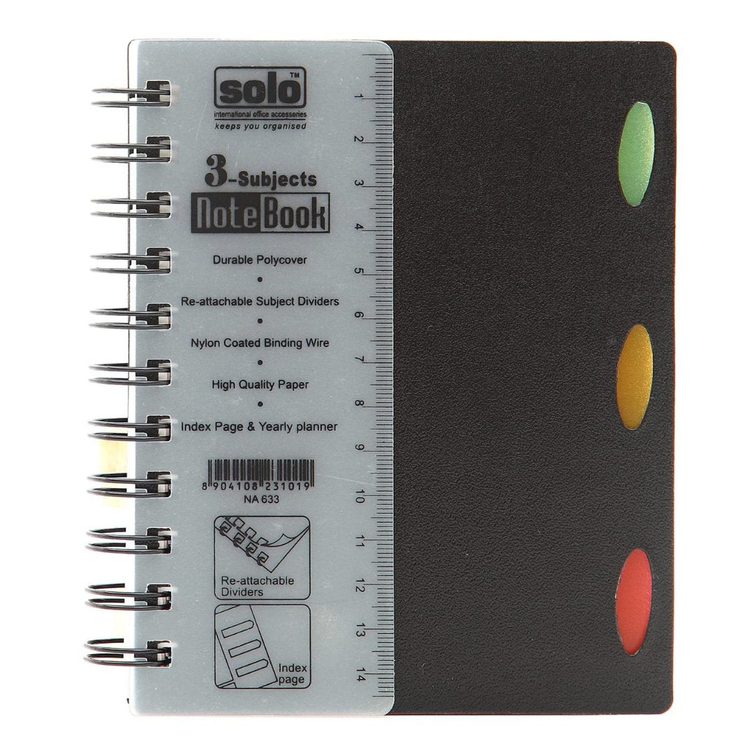Solo 3 Subject Notebook A6 - SCOOBOO - Ruled