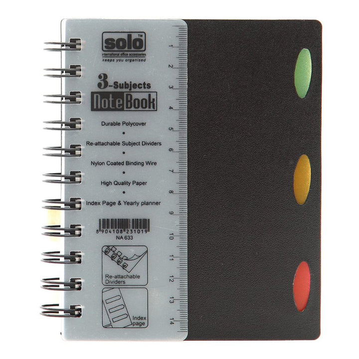 Solo 3 Subject Notebook A6 - SCOOBOO - Ruled