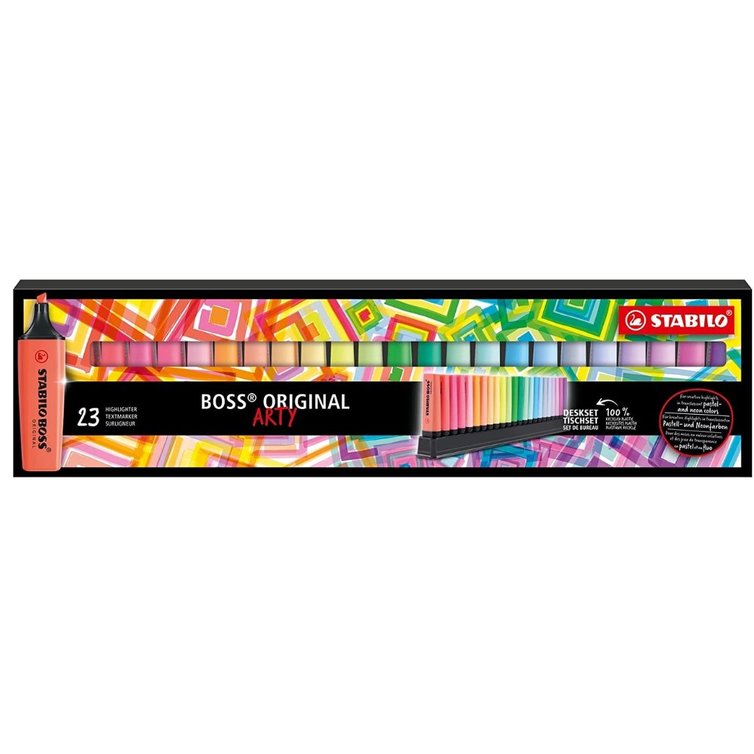 Highlighter STABILO BOSS ORIGINAL Pastel Highlighter Marker Pens Full Set  of 7 Ideal for Revision Notes, School & Office 