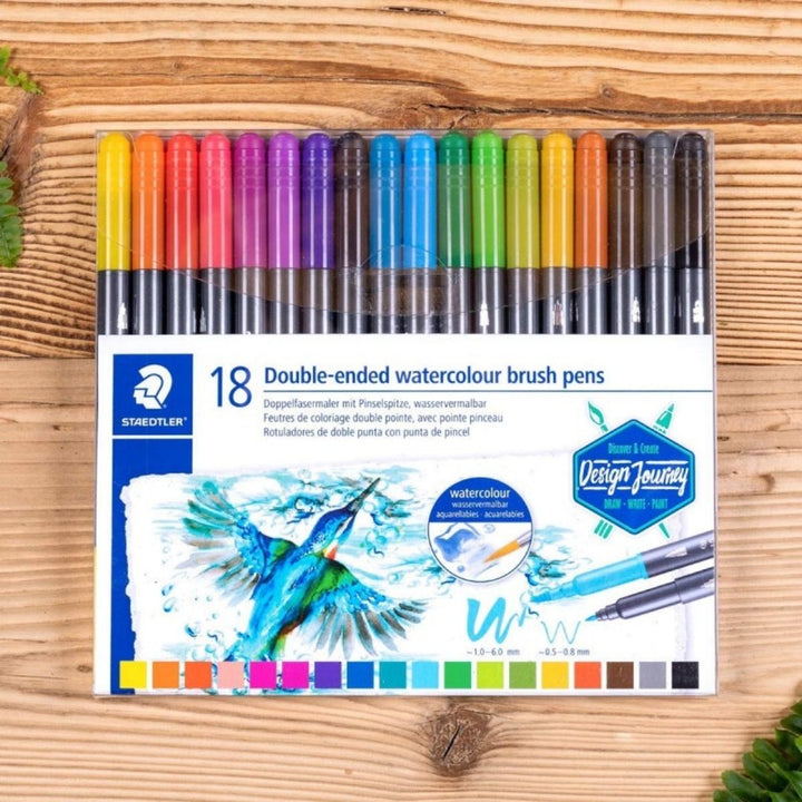 Staedtler Double Ended Watercolour Brush Pens - SCOOBOO - 3001 TB18 - Brush Pens