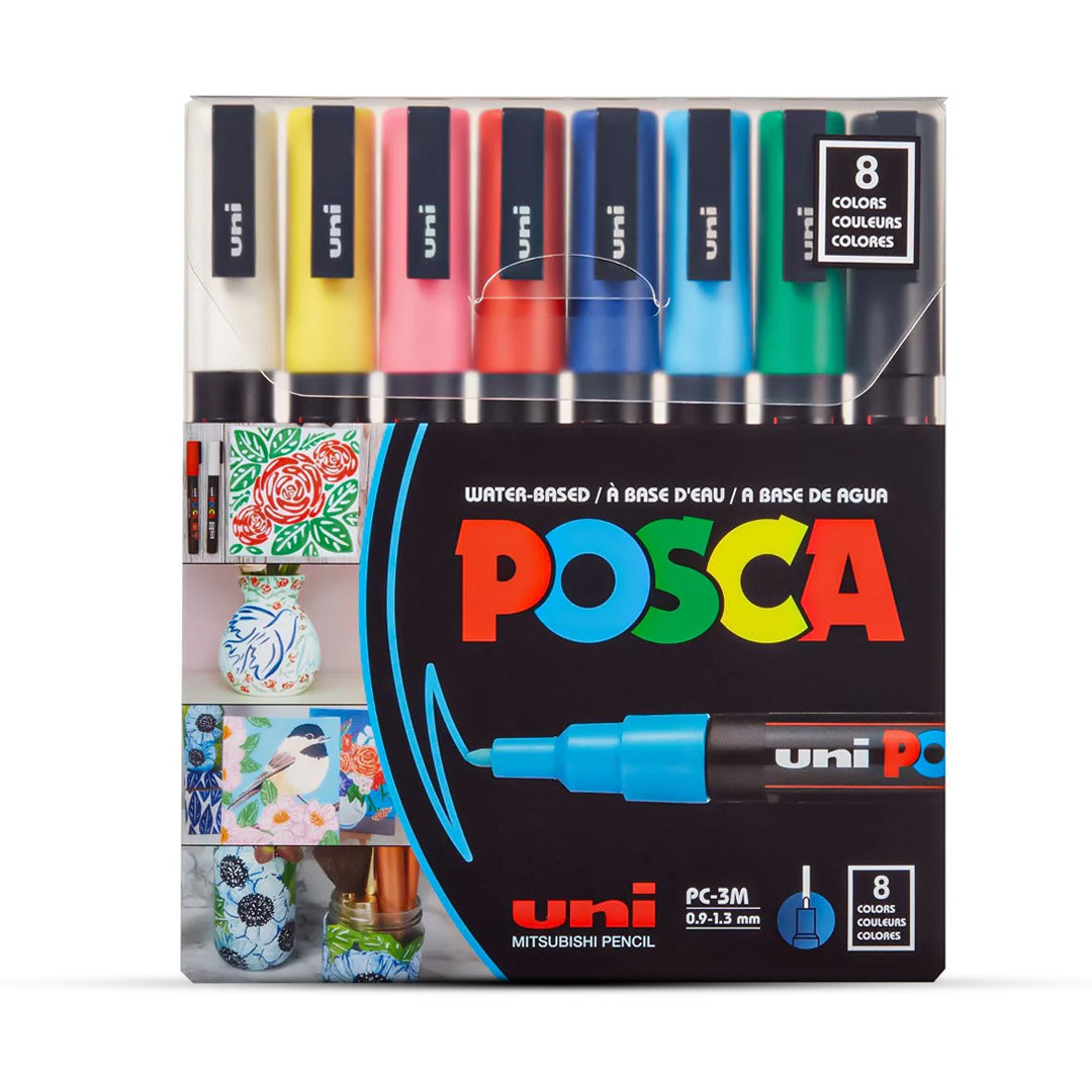 Uni-Ball Posca Water-Based Paint Marker Set- PC-3M 0.9-1.3MM