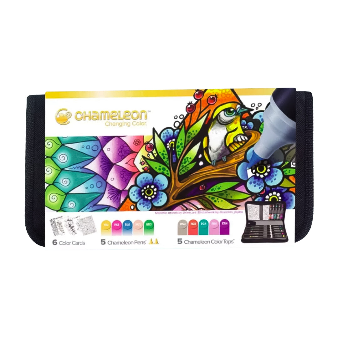 Chameleon 5 Pens 5 Color Tops 6 Color Cards Travel Case