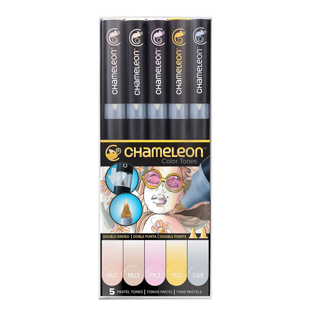 Chameleon Dual Tip Brush Pen Set- Pack of 5