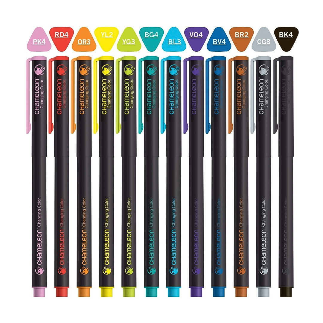 Chameleon Fineliners 12 pack Bright Colors