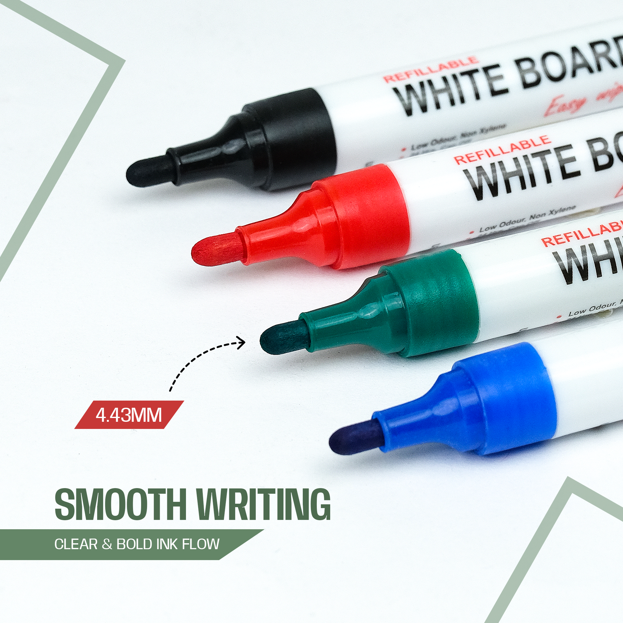 Soni Officemate Whiteboard Multicolor Combo (4 Whiteboard Markers + 4 Marker Inks )