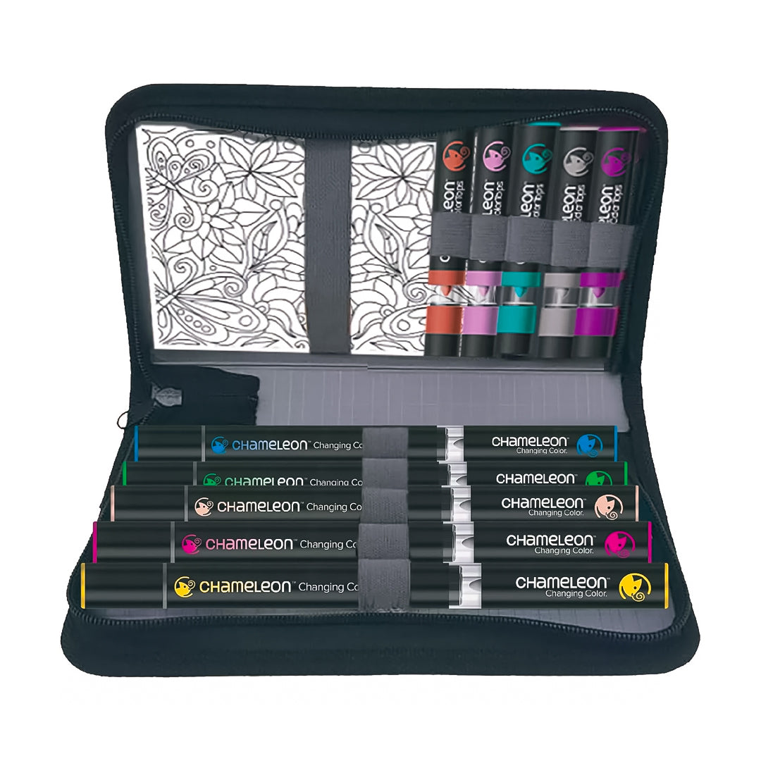 Chameleon 5 Pens 5 Color Tops 6 Color Cards Travel Case