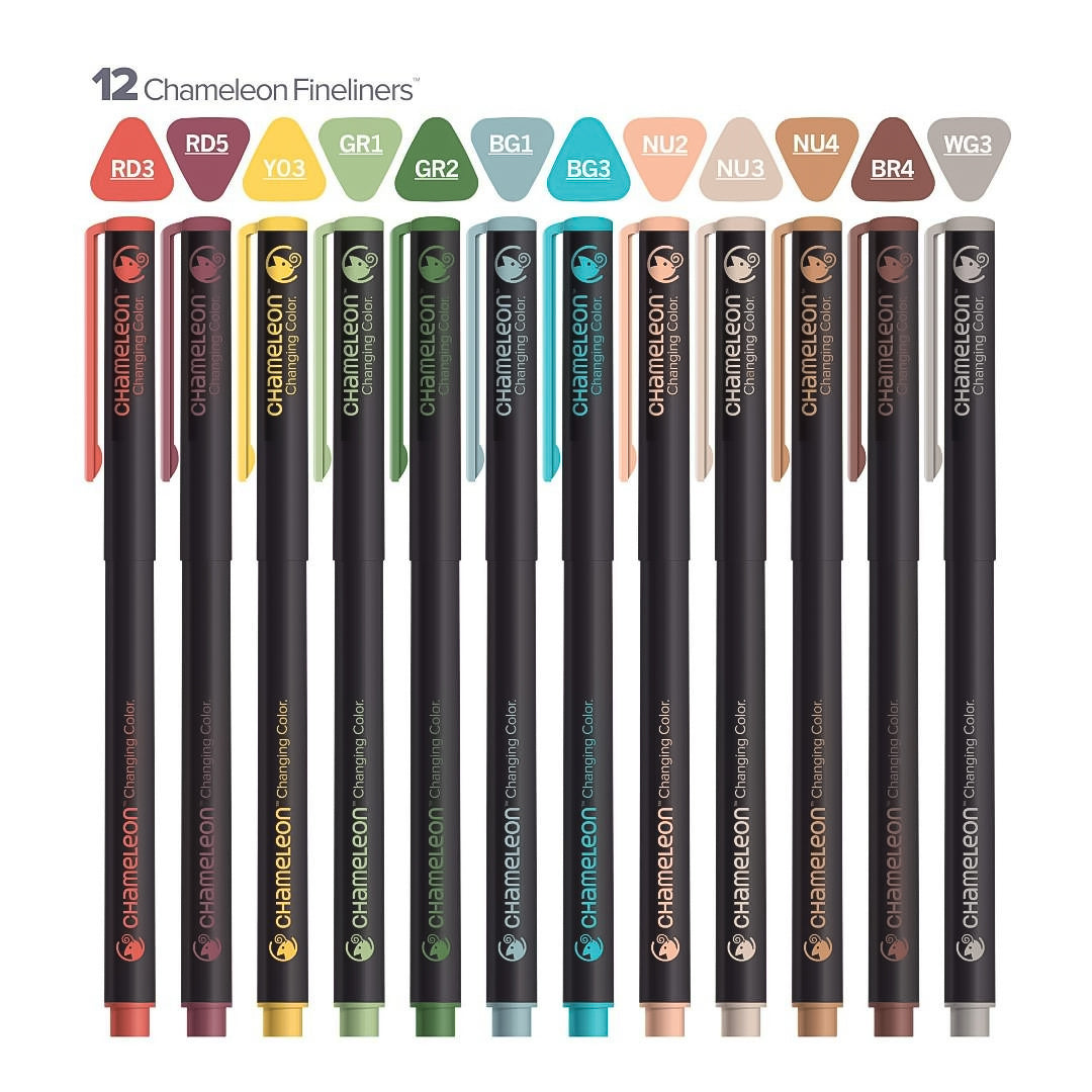 Chameleon Fineliners 12 pack Designer Colors