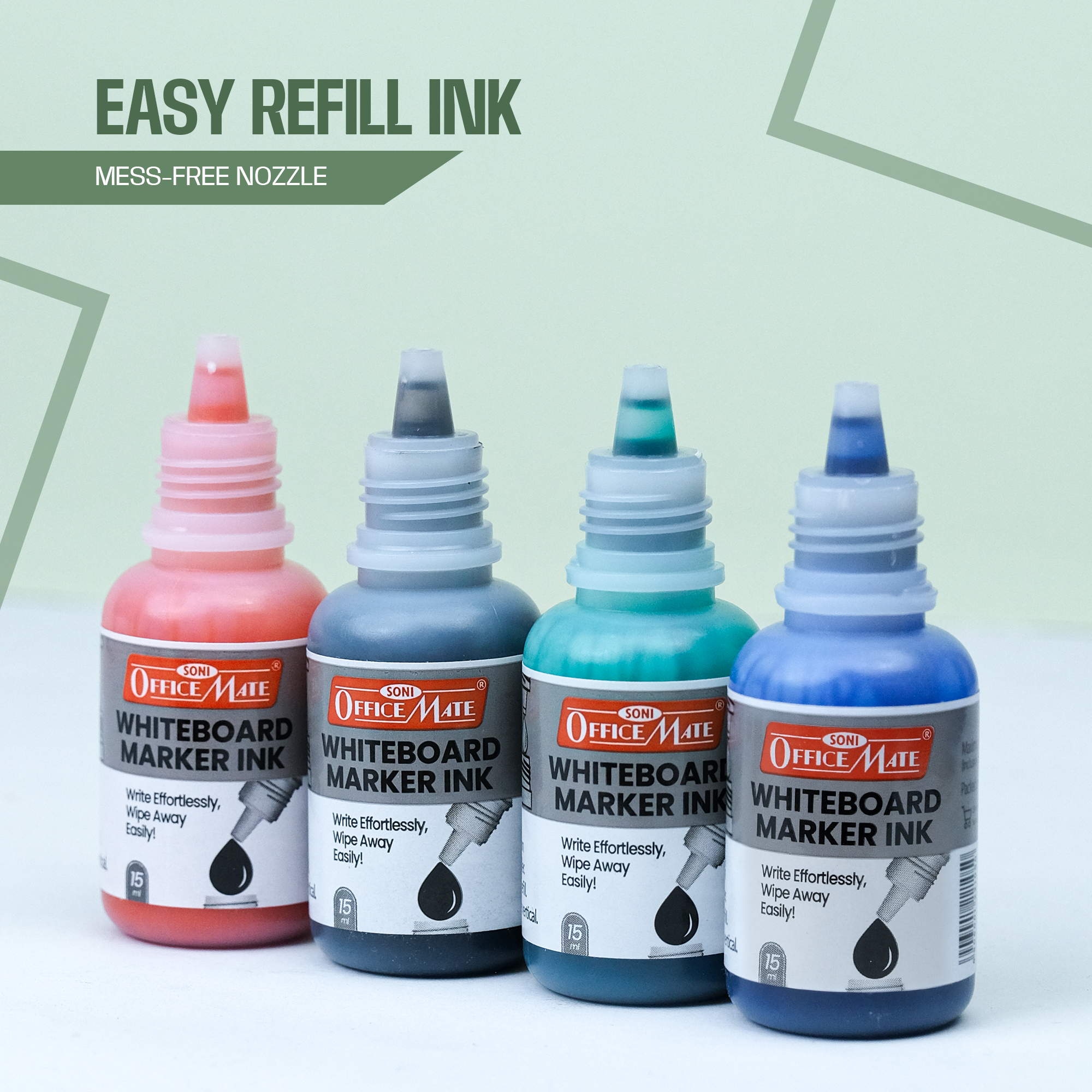 Soni Officemate Whiteboard Multicolor Combo (4 Whiteboard Markers + 4 Marker Inks )