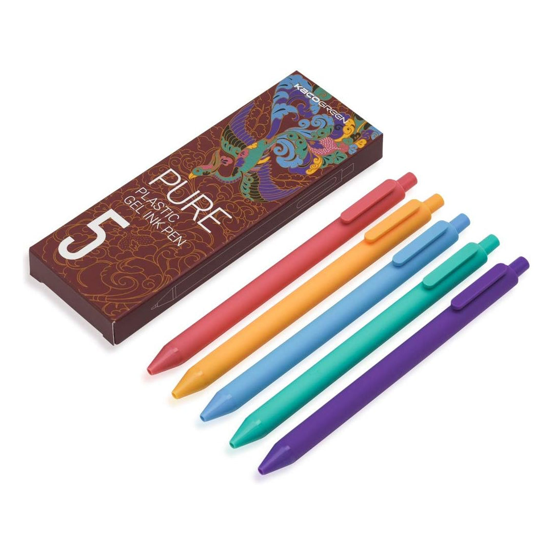 Kaco Pure Macaron Gel Pens - Set of 5 - Assorted Colours