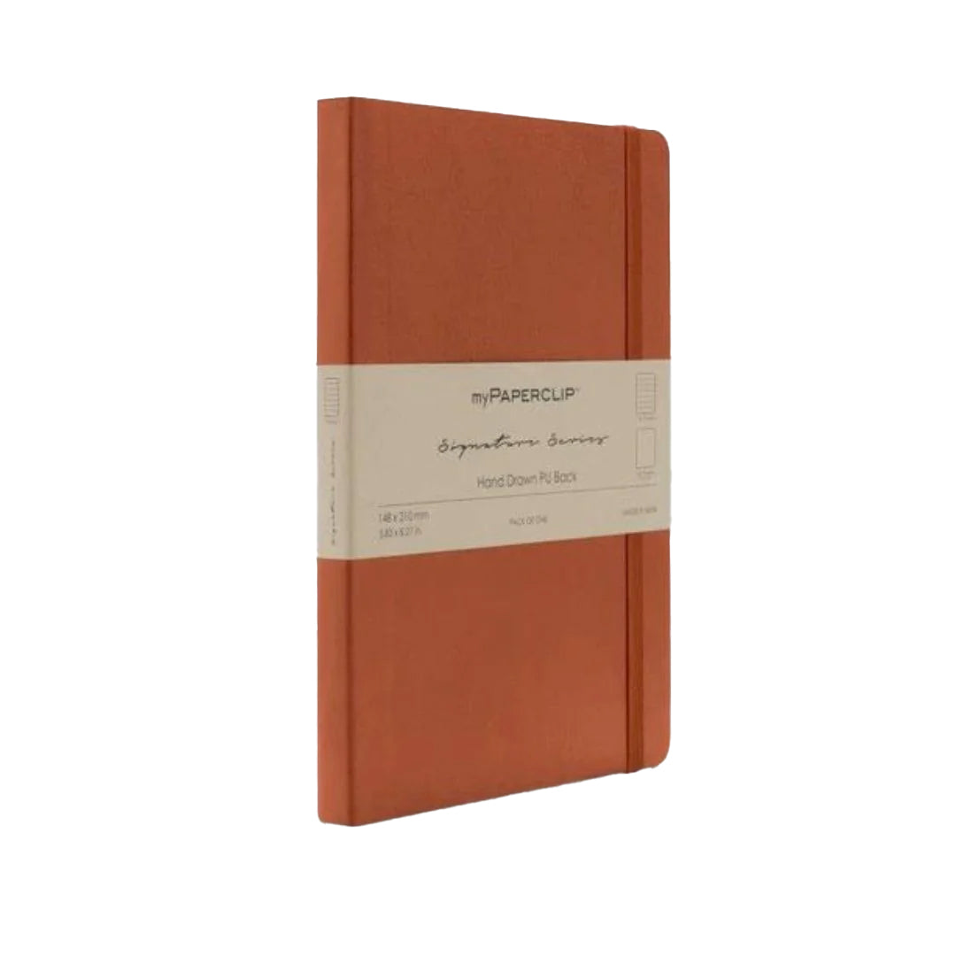 Mypaperclip Signature Series Hand-drawn PU Back Notebook- Ruled