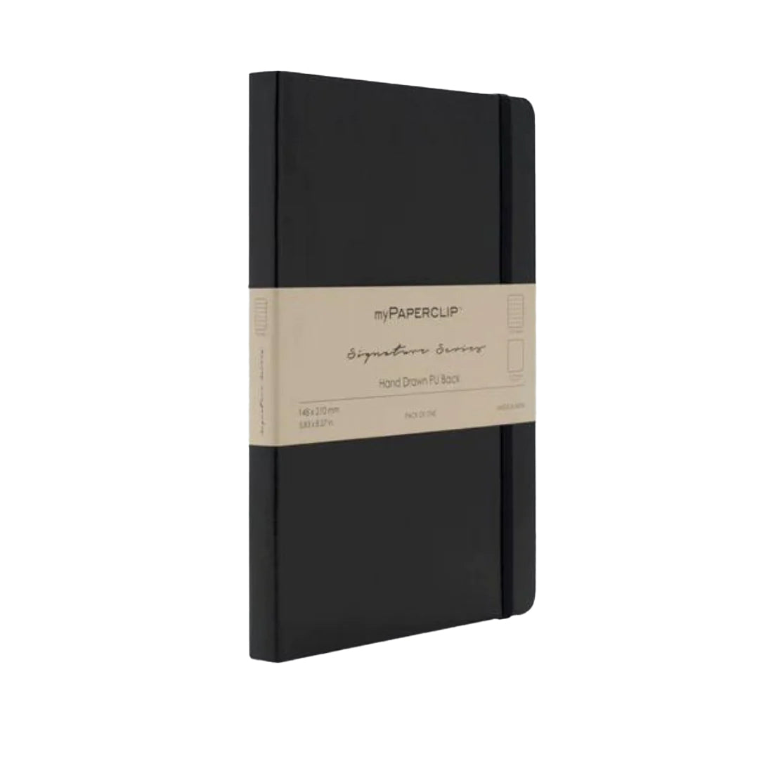 Mypaperclip Signature Series Hand-drawn PU Back Notebook- Ruled