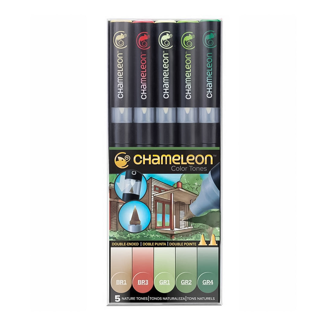 Chameleon Dual Tip Brush Pen Set- Pack of 5