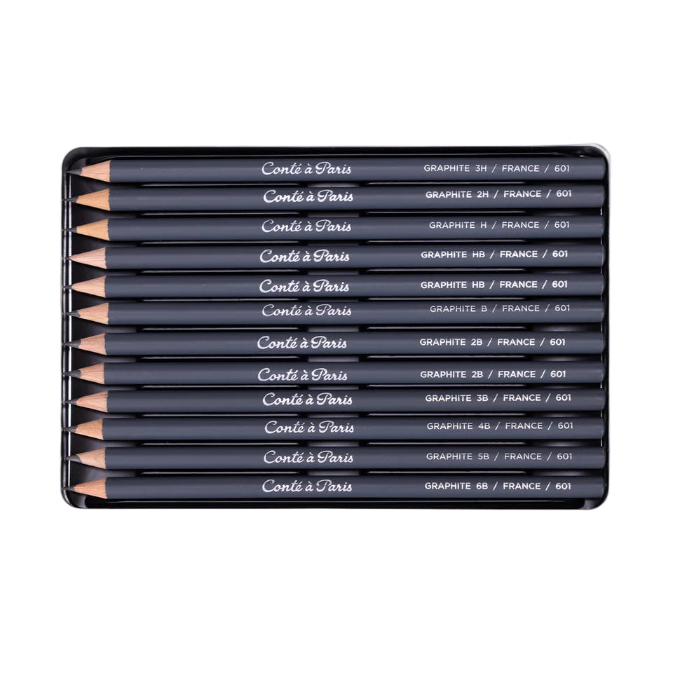 Conte a Paris Assorted Graphite Pencil Drawing - Set of 12