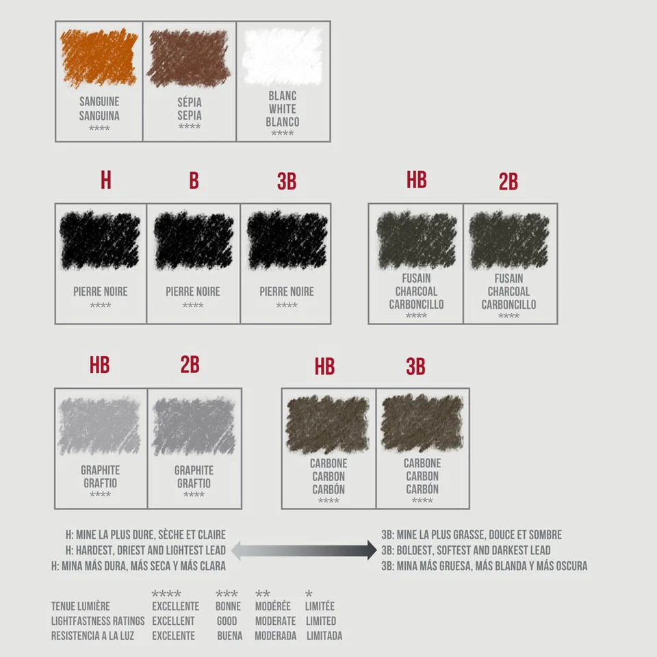 Conte a Paris sketching pencils - Set of 12