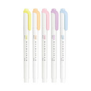 Zebra Mildliner Dual-Tip Brush Pen Set x 5