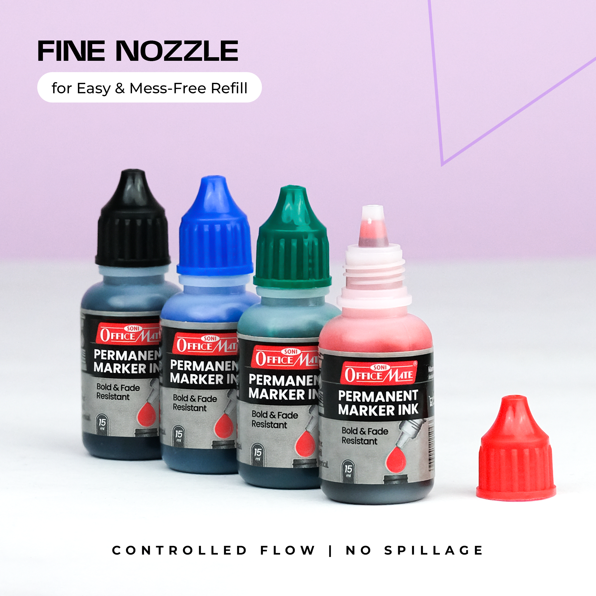 Soni Officemate Permanent Marker Ink Bottle Sets