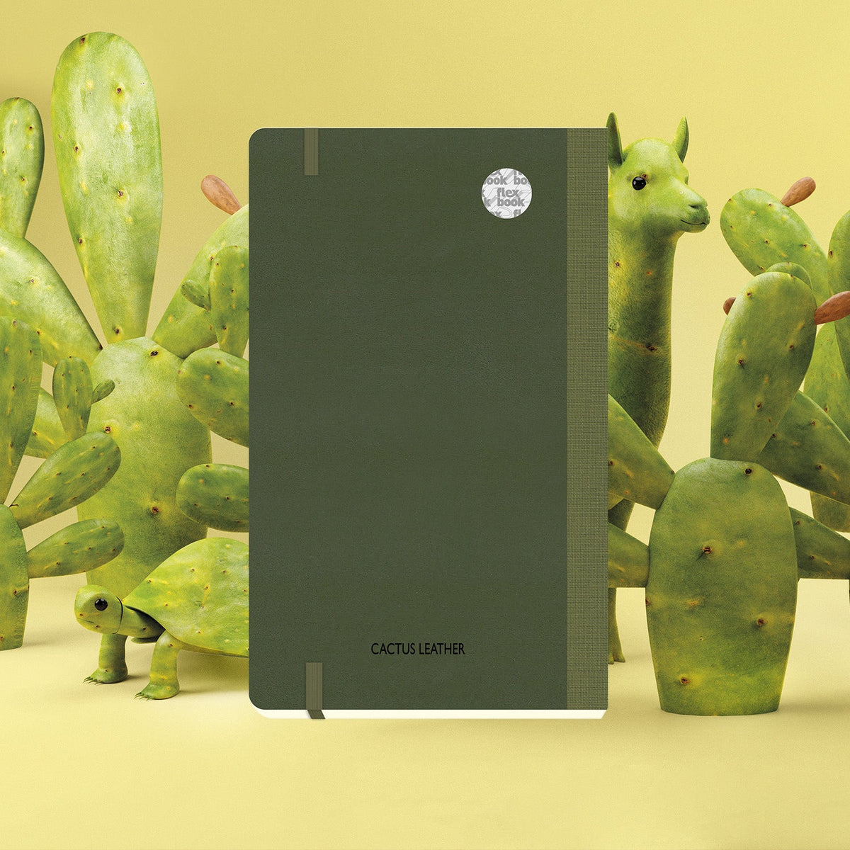 Flexbook A5 Medium Size Ruled Lined Notebook 192 Pages - Green Cactus Leaves