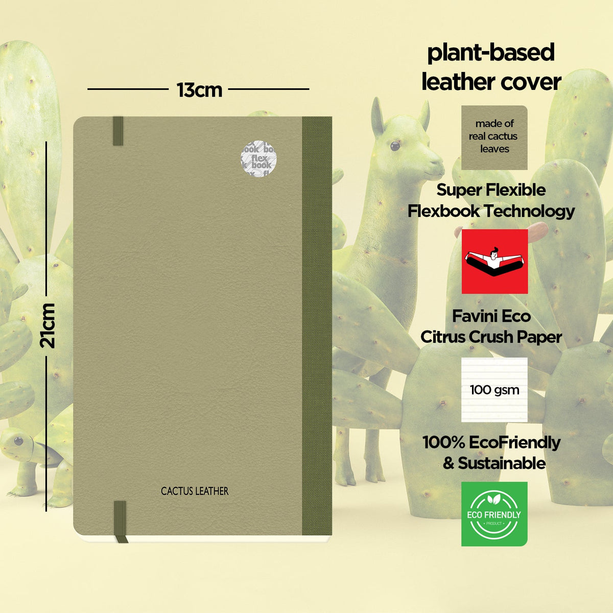 Flexbook A5 Size Ruled Eco Notebook 192 Pages - Desert Sand Cactus