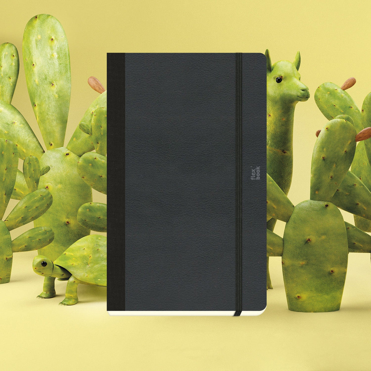 Flexbook A5 Size Ruled Eco Notebook 192 Pages - Black Shadow Cactus