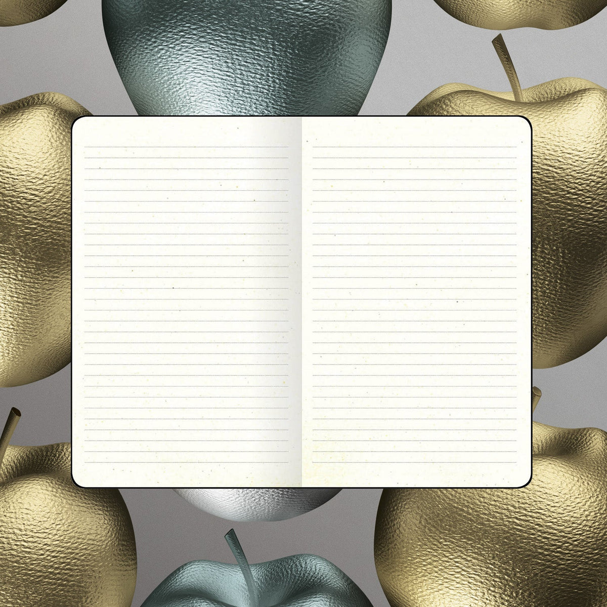 Flexbook A5 Medium Size Ruled Lined Notebook 192 Pages - Silver Applestars