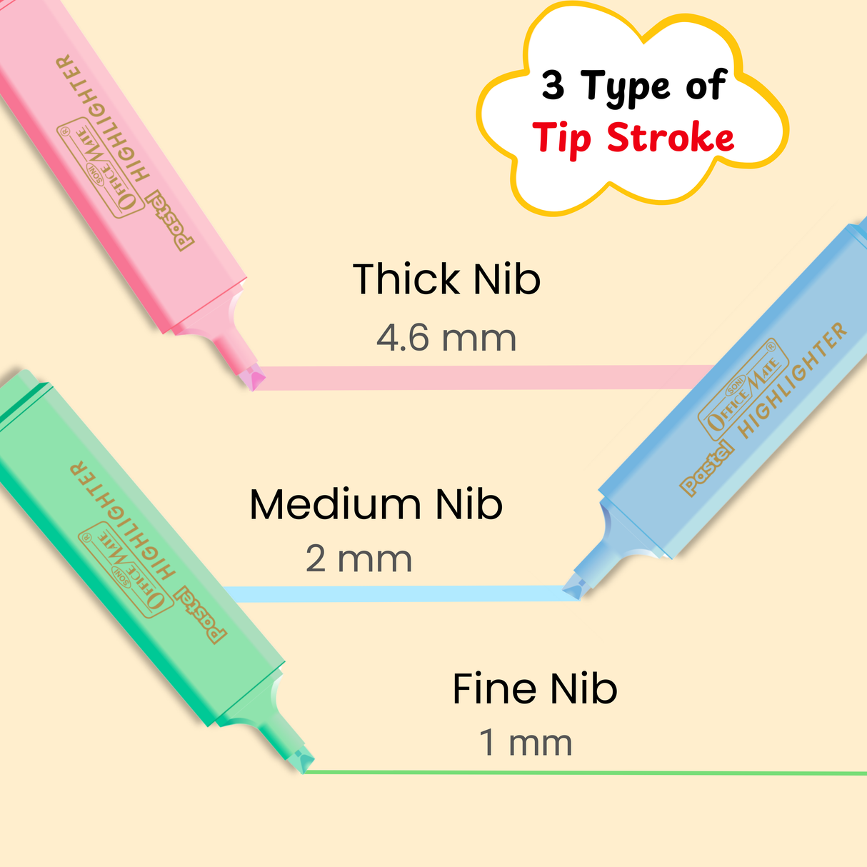 Soni Officemate Pastel Highlighters – Pack of 5